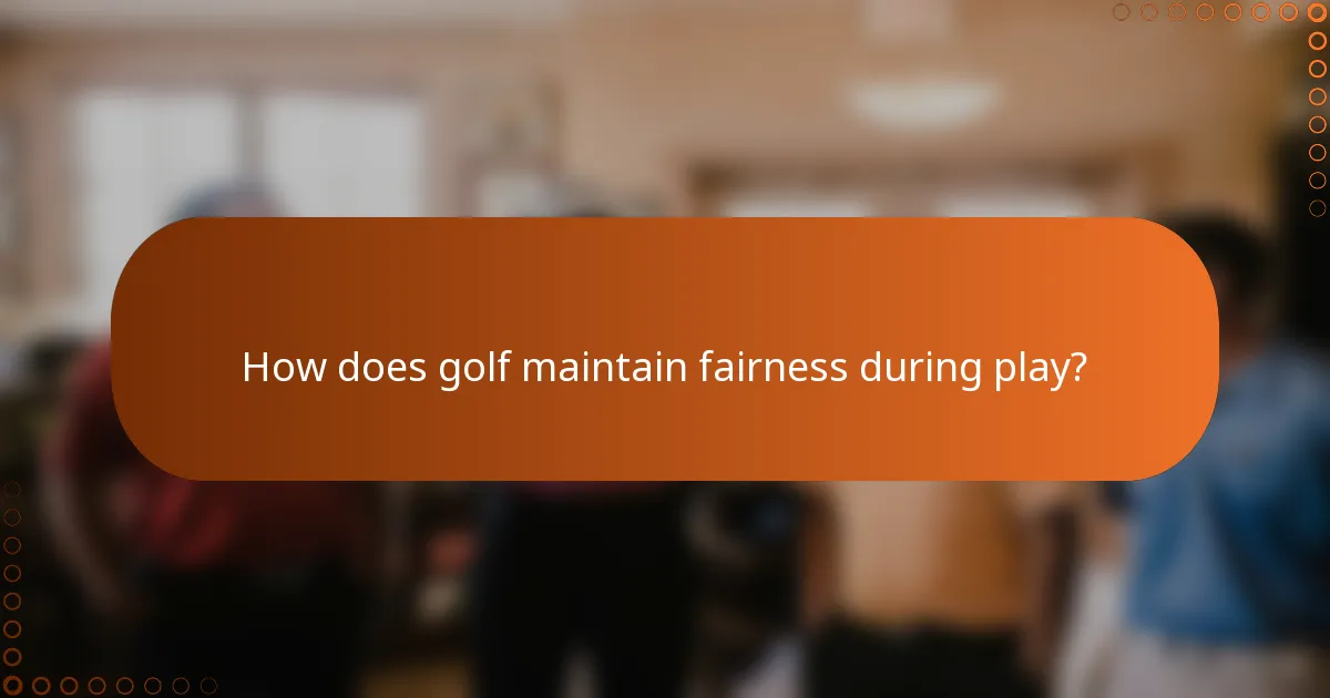 How does golf maintain fairness during play?