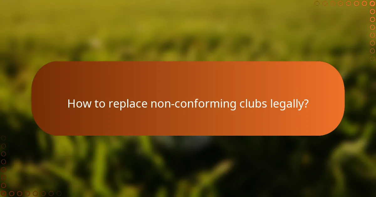How to replace non-conforming clubs legally?