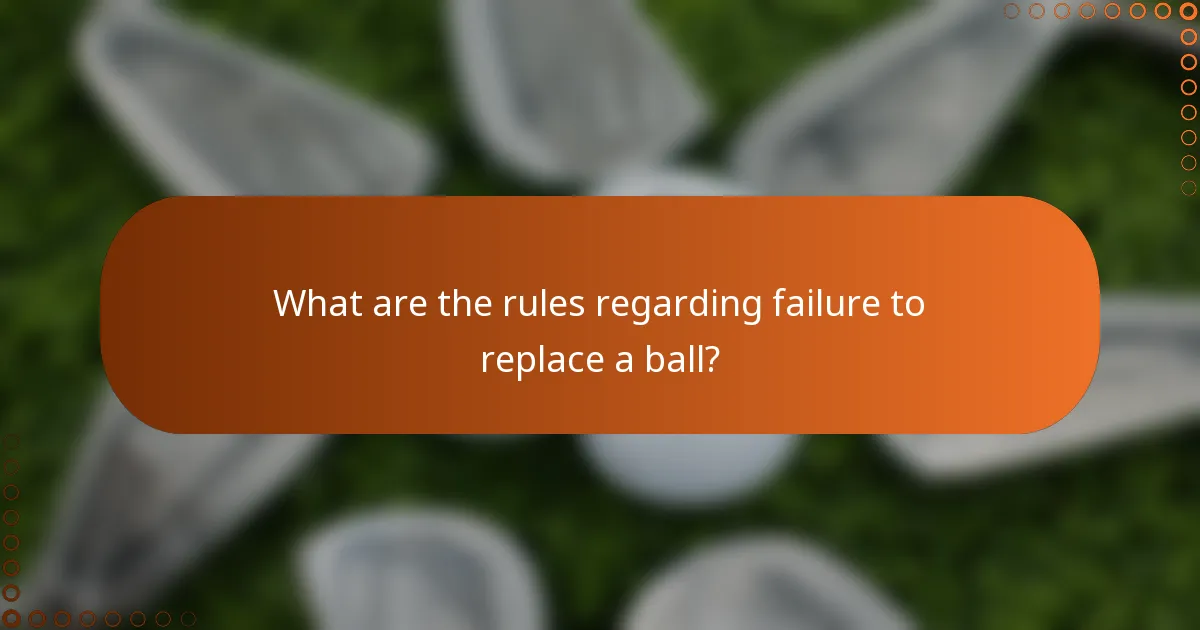 What are the rules regarding failure to replace a ball?