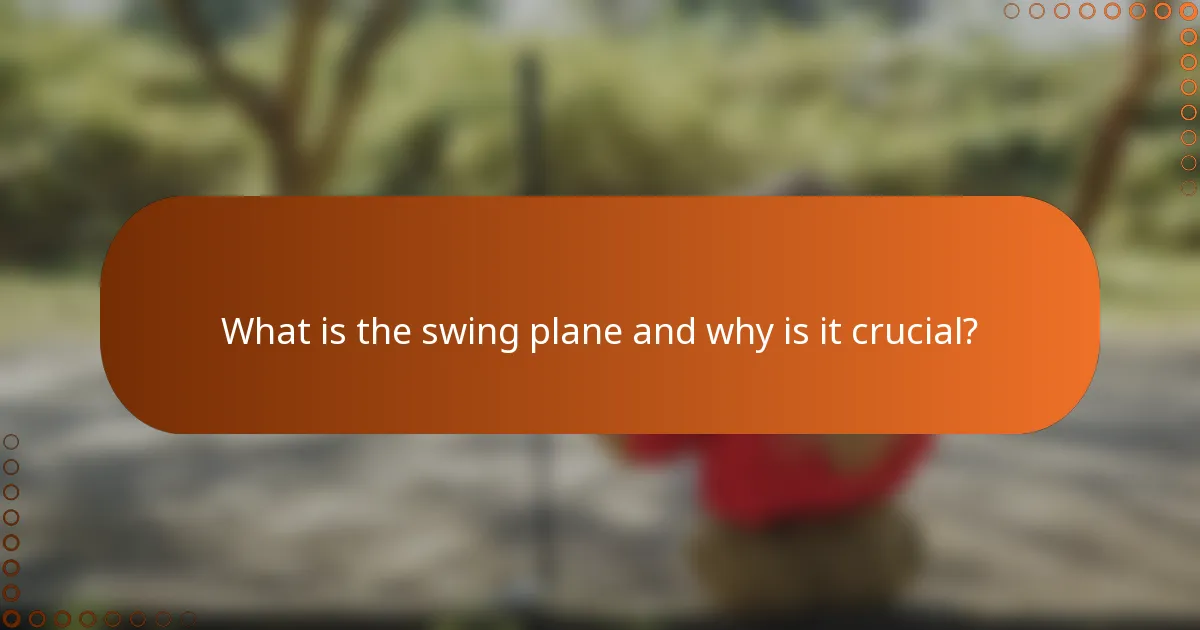 What is the swing plane and why is it crucial?